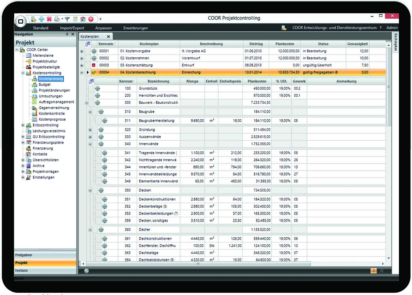 COOR-Kostenplanung